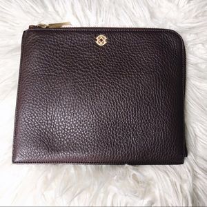Dagne Dover Bag Clutch in Oxblood Leather